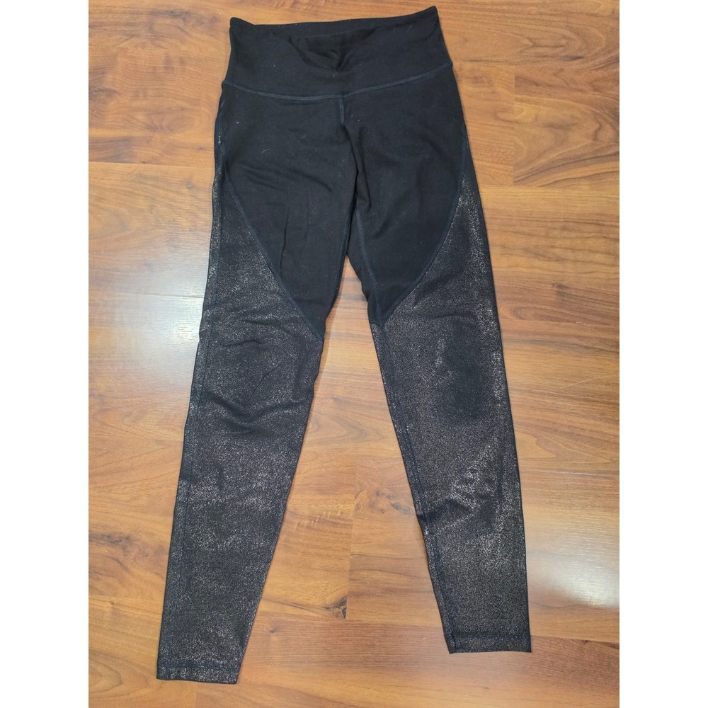 Excellent Old Navy Active Leggings Small Black Metallic Shimmer High Waist